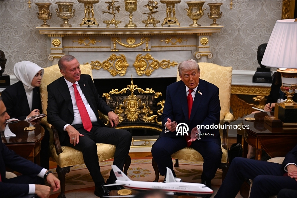Cumhurbaşkanı Erdoğan, ABD Başkanı Trump tarafından Beyaz Saray’da karşılandı
