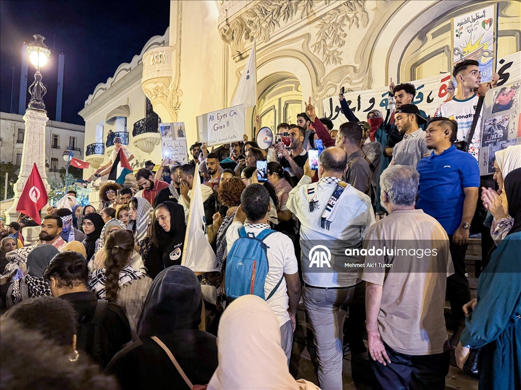 В Тунисе протестовали против ударов по флотилии «Глобальное Сумуд»