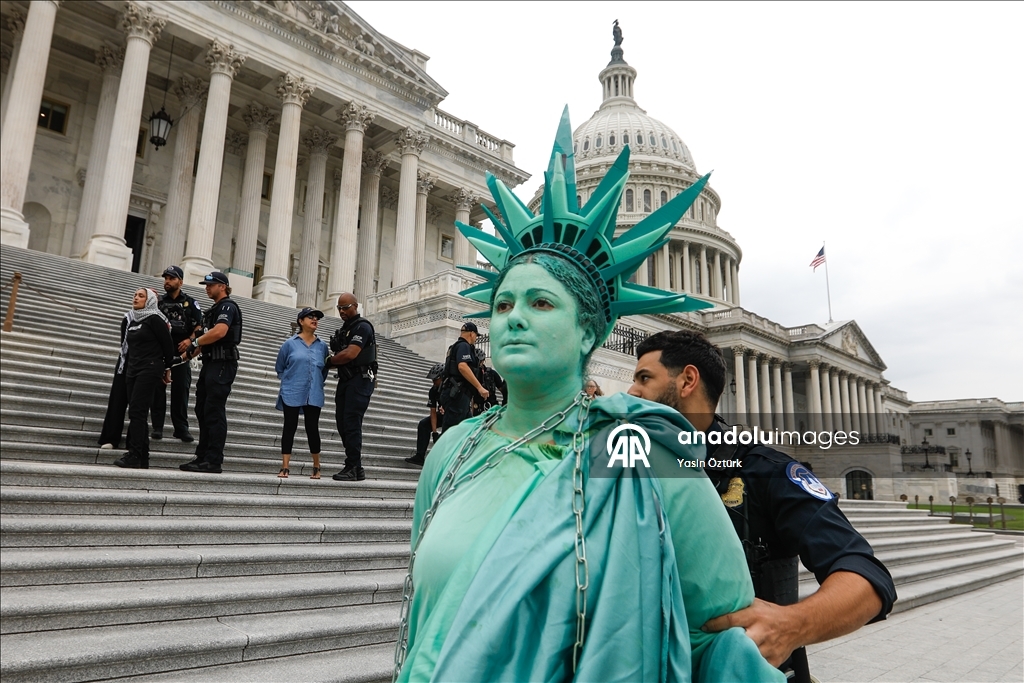 У здания Конгресса США прошла акция в поддержку Палестины