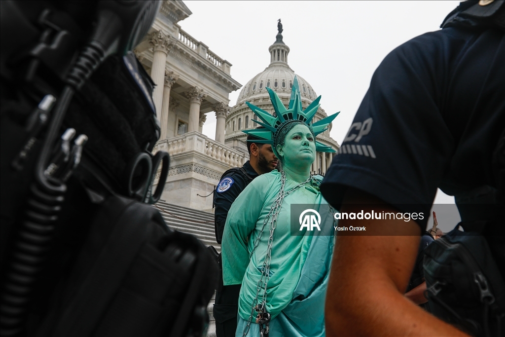 У здания Конгресса США прошла акция в поддержку Палестины