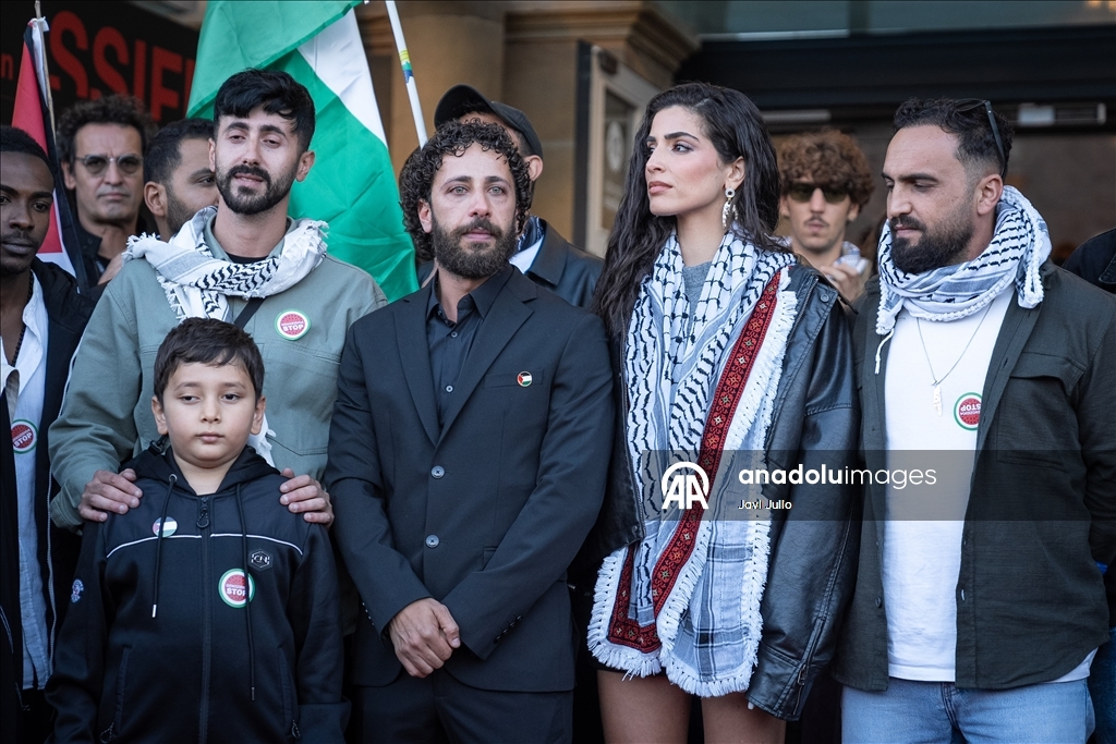 احتجاج واسع بمهرجان سان سباستيان السينمائي في إسبانيا ضد الإبادة بغزة