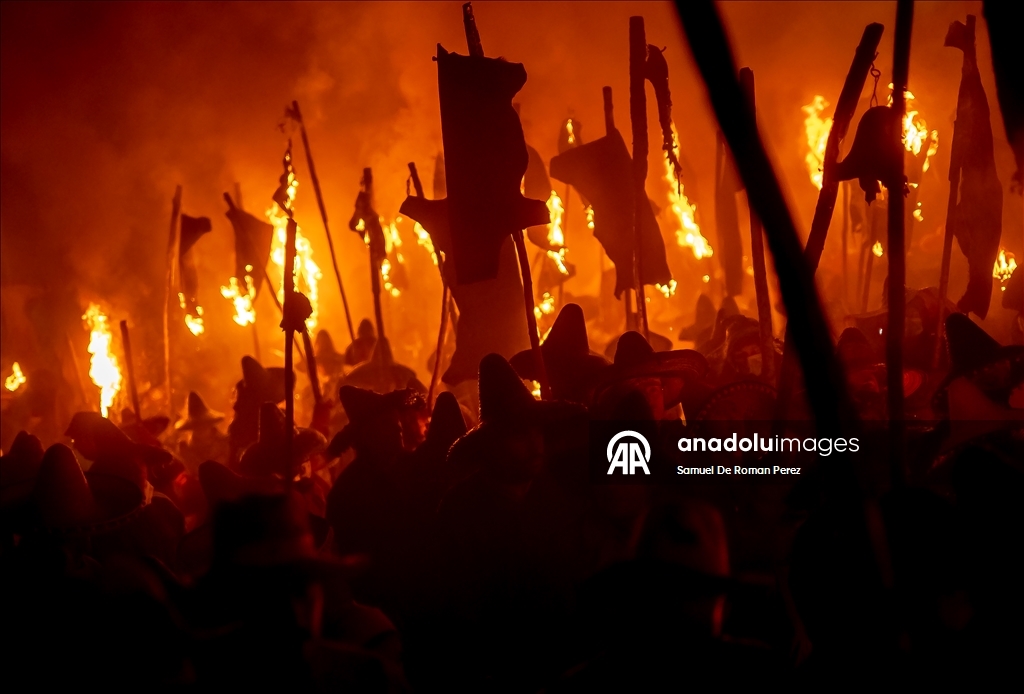 Residents of Mayorga celebrate El Vitor Festival in Spain