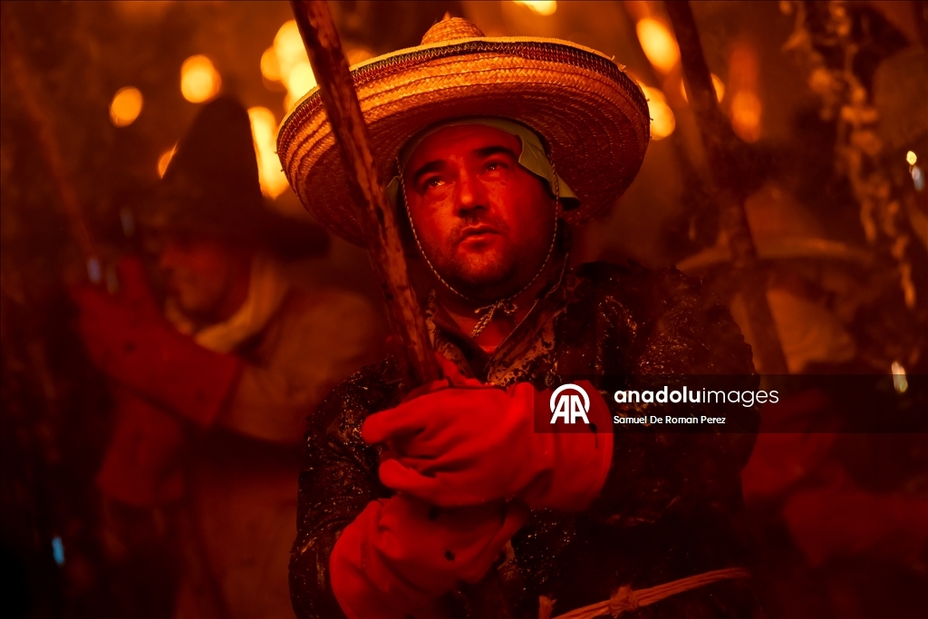 Residents of Mayorga celebrate El Vitor Festival in Spain