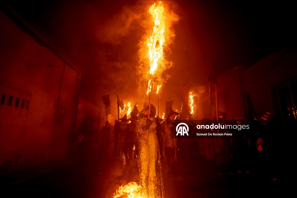 Residents of Mayorga celebrate El Vitor Festival in Spain