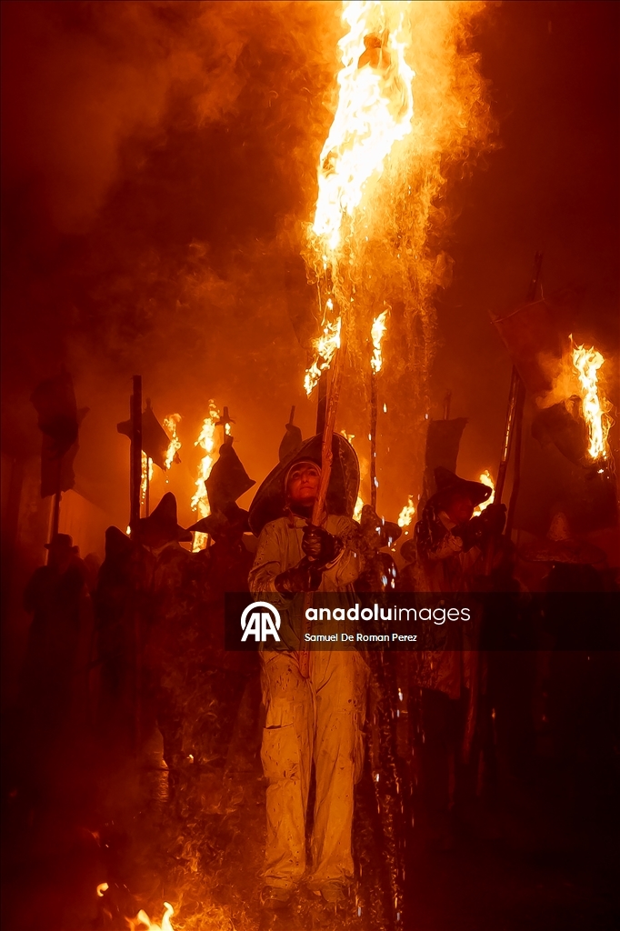 Residents of Mayorga celebrate El Vitor Festival in Spain