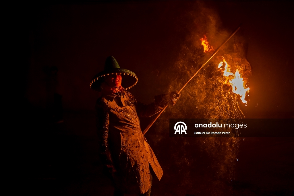 Residents of Mayorga celebrate El Vitor Festival in Spain
