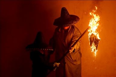 Residents of Mayorga celebrate El Vitor Festival in Spain