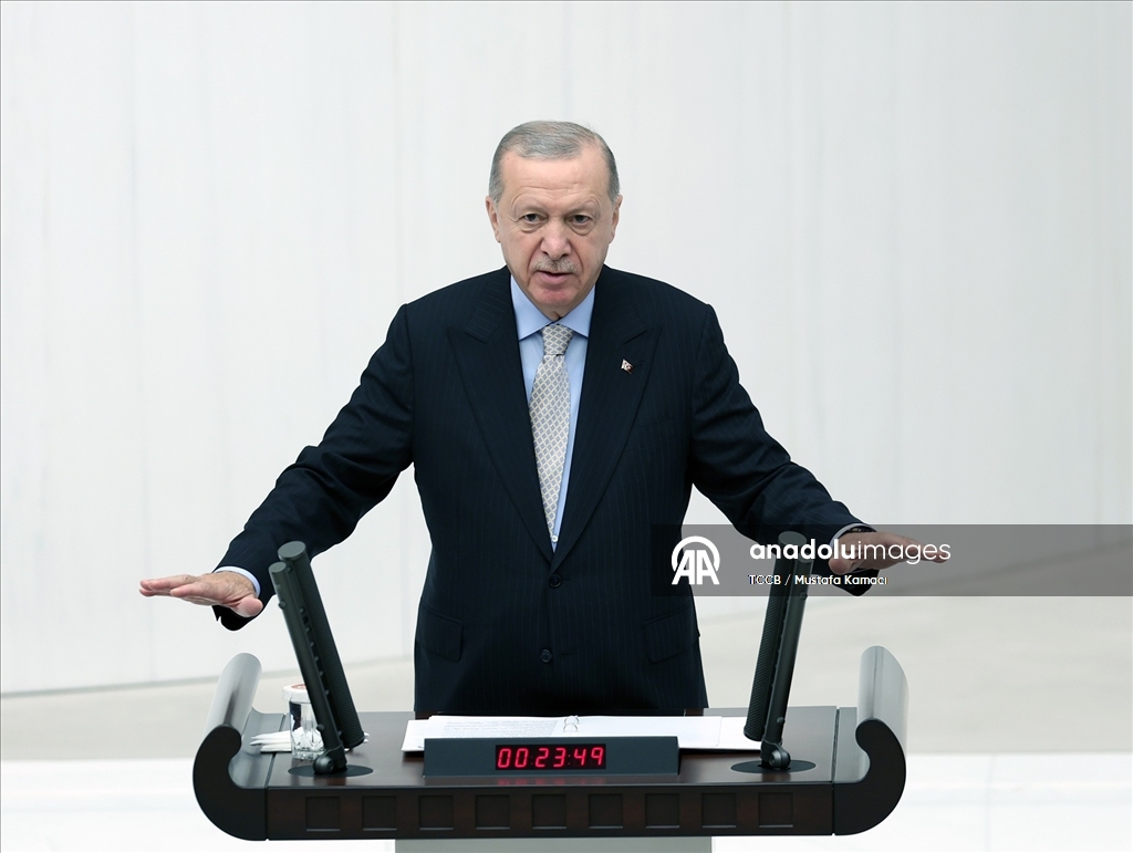 Cumhurbaşkanı Erdoğan, TBMM'de Genel Kurul'a hitap etti