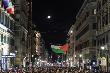 Протесты в Италии против атак Израиля на международную флотилию Global Sumud