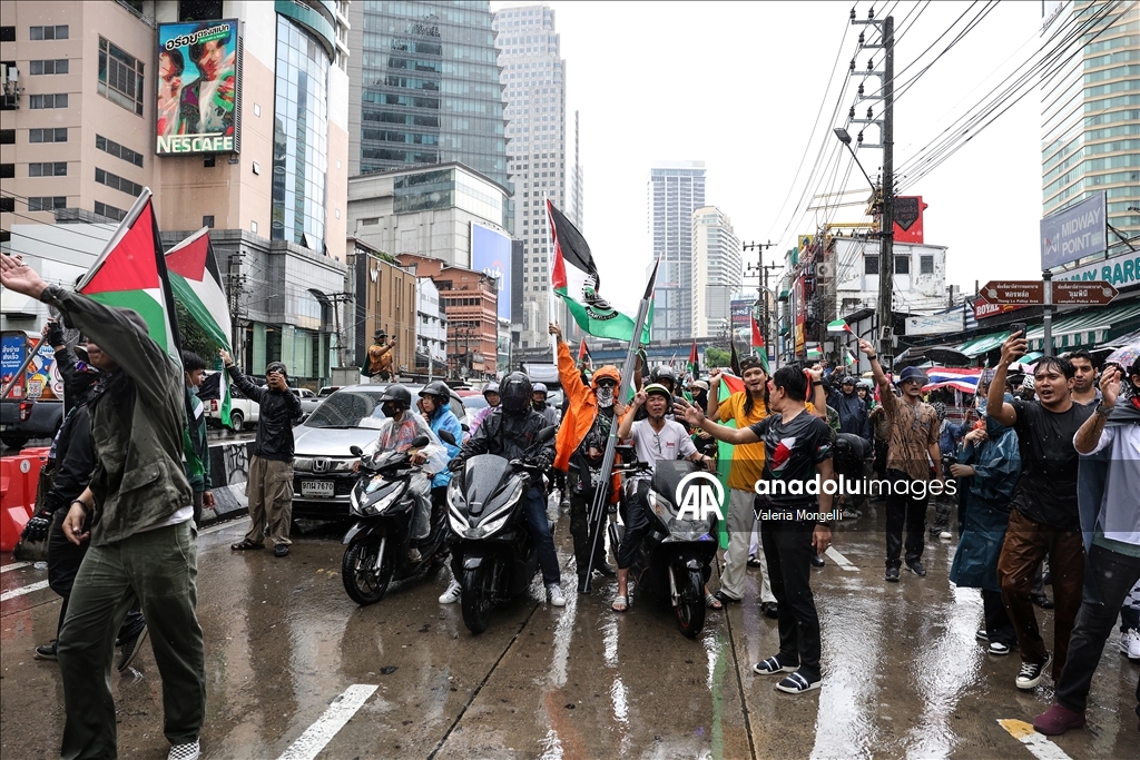 Bangkok'da Filistin'e destek gösterisi düzenlendi
