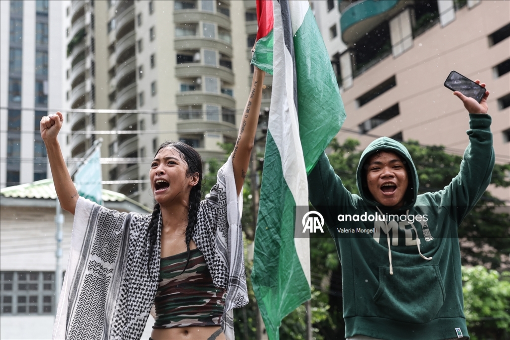 Bangkok'da Filistin'e destek gösterisi düzenlendi