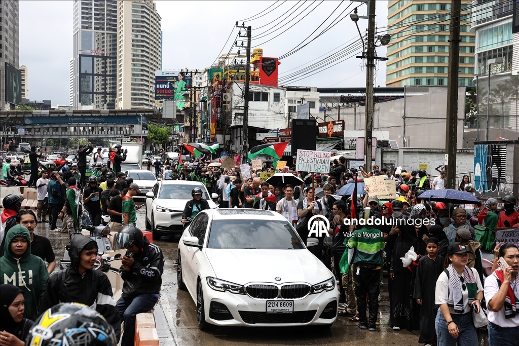Bangkok'da Filistin'e destek gösterisi düzenlendi