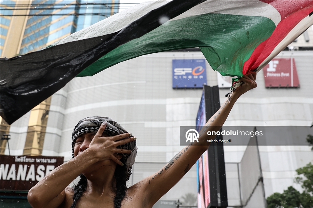 Bangkok'da Filistin'e destek gösterisi düzenlendi