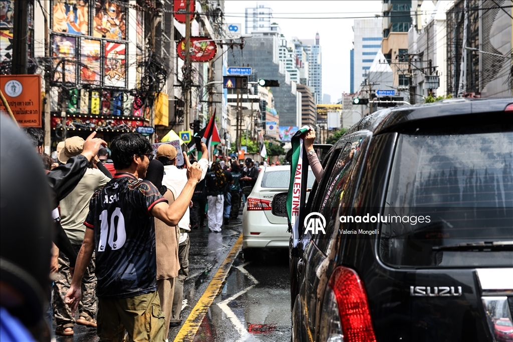 Bangkok'da Filistin'e destek gösterisi düzenlendi