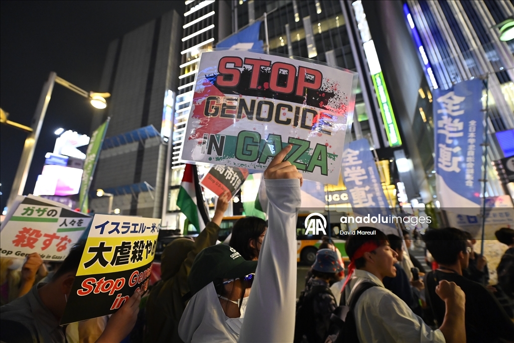 Tokyo'da Filistin yanlısı gösteri düzenlendi