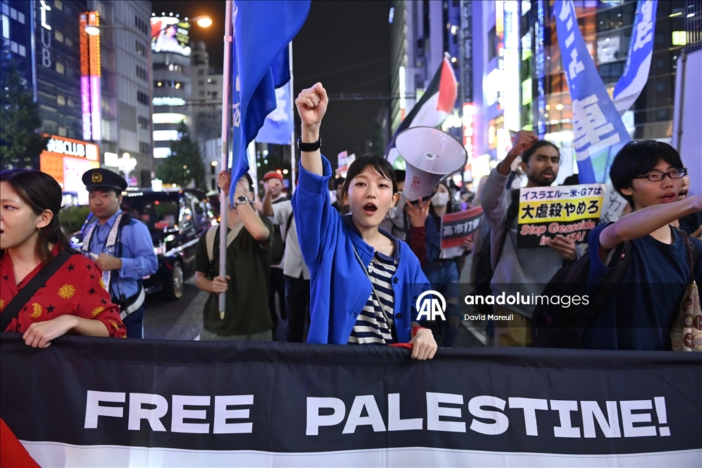 Tokyo'da Filistin yanlısı gösteri düzenlendi