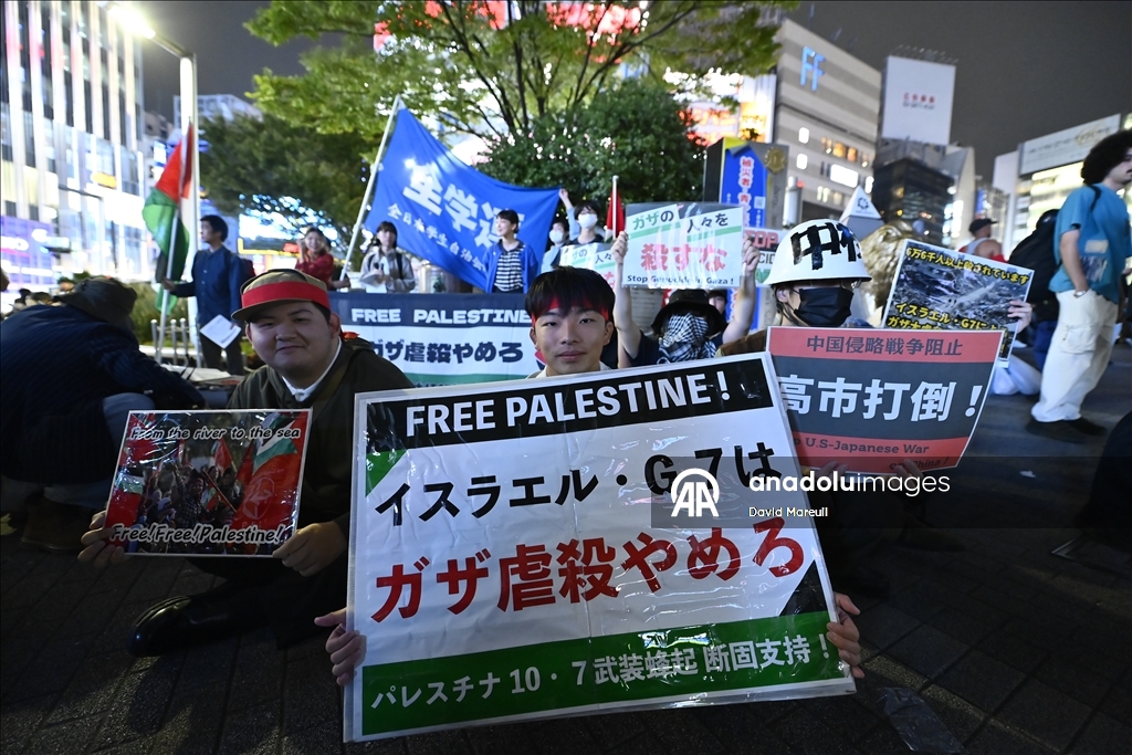Tokyo'da Filistin yanlısı gösteri düzenlendi