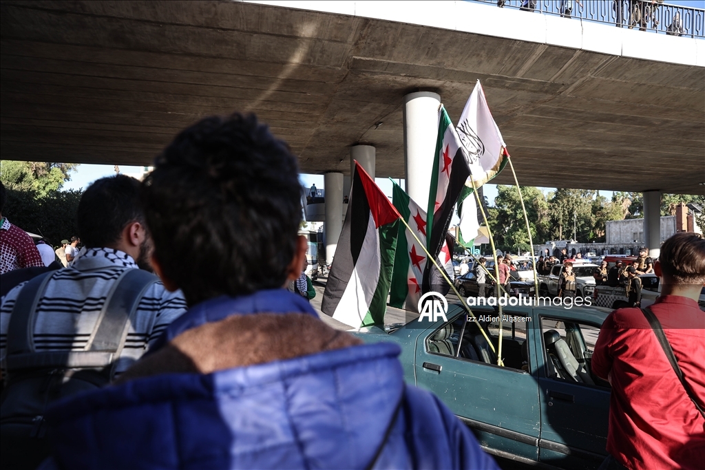 İsrail'in Gazze’deki soykırımı ikinci yılında Şam'da protesto edildi