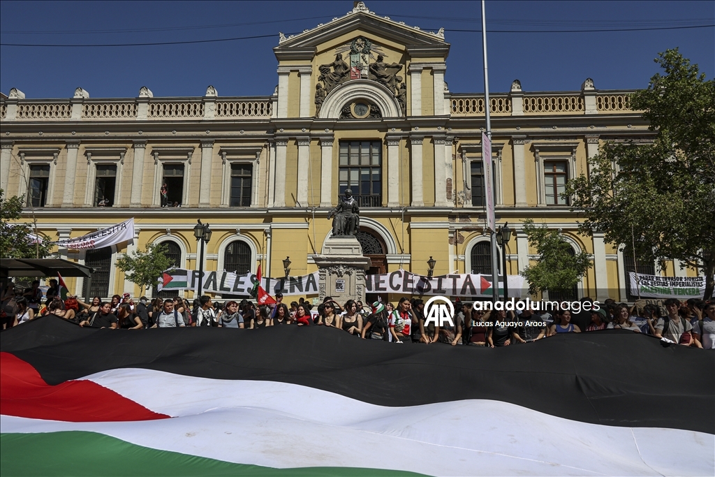 Santiago'da Filistin’e destek yürüyüşü