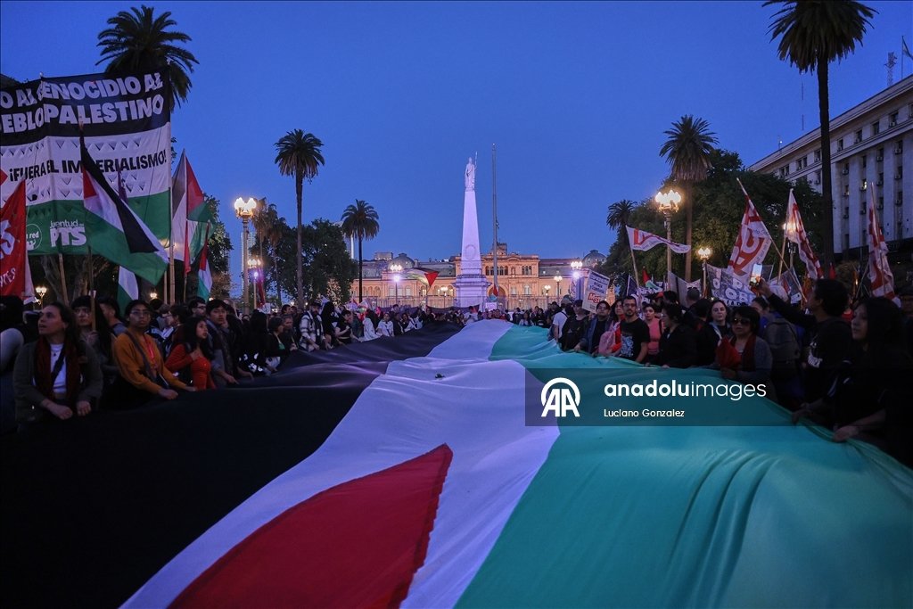Buenos Aires’te Filistin’e destek yürüyüşü