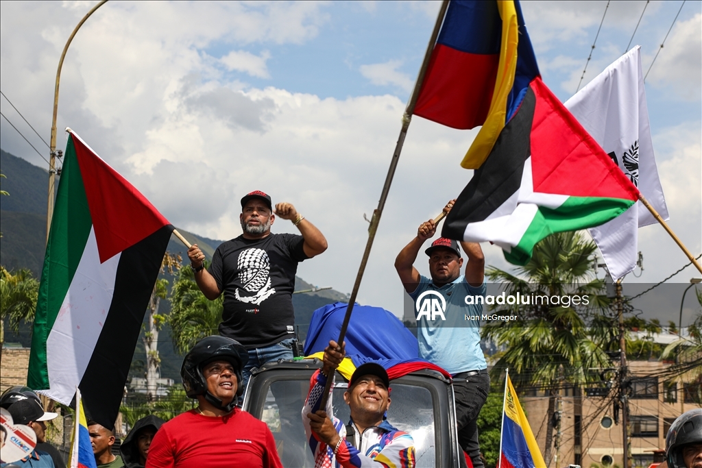 Caracas'ta Filistin’e destek gösterisi