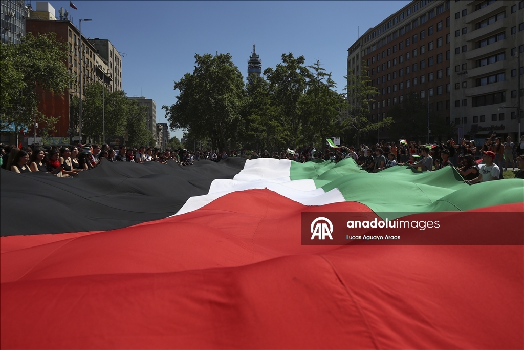 Santiago'da Filistin’e destek yürüyüşü