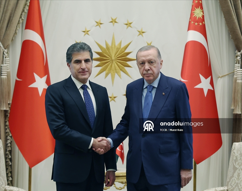 أنقرة.. أردوغان يستقبل رئيس إقليم كردستان شمال العراق