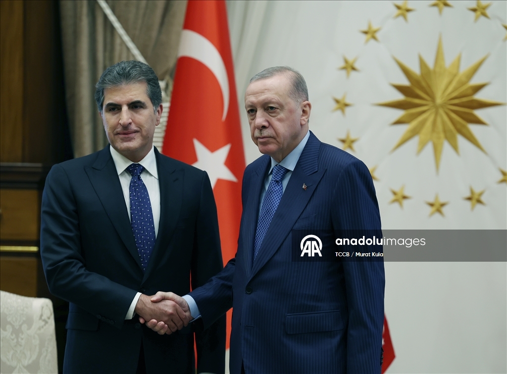 أنقرة.. أردوغان يستقبل رئيس إقليم كردستان شمال العراق
