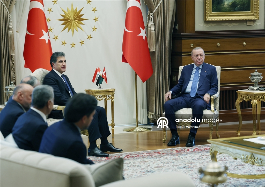 أنقرة.. أردوغان يستقبل رئيس إقليم كردستان شمال العراق