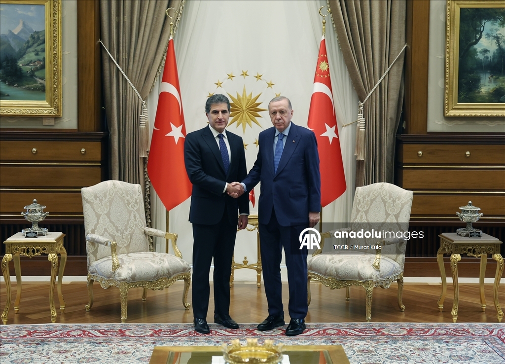 أنقرة.. أردوغان يستقبل رئيس إقليم كردستان شمال العراق
