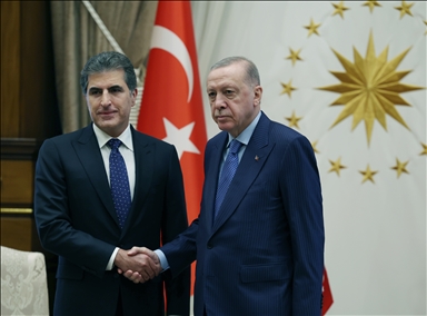أنقرة.. أردوغان يستقبل رئيس إقليم كردستان شمال العراق