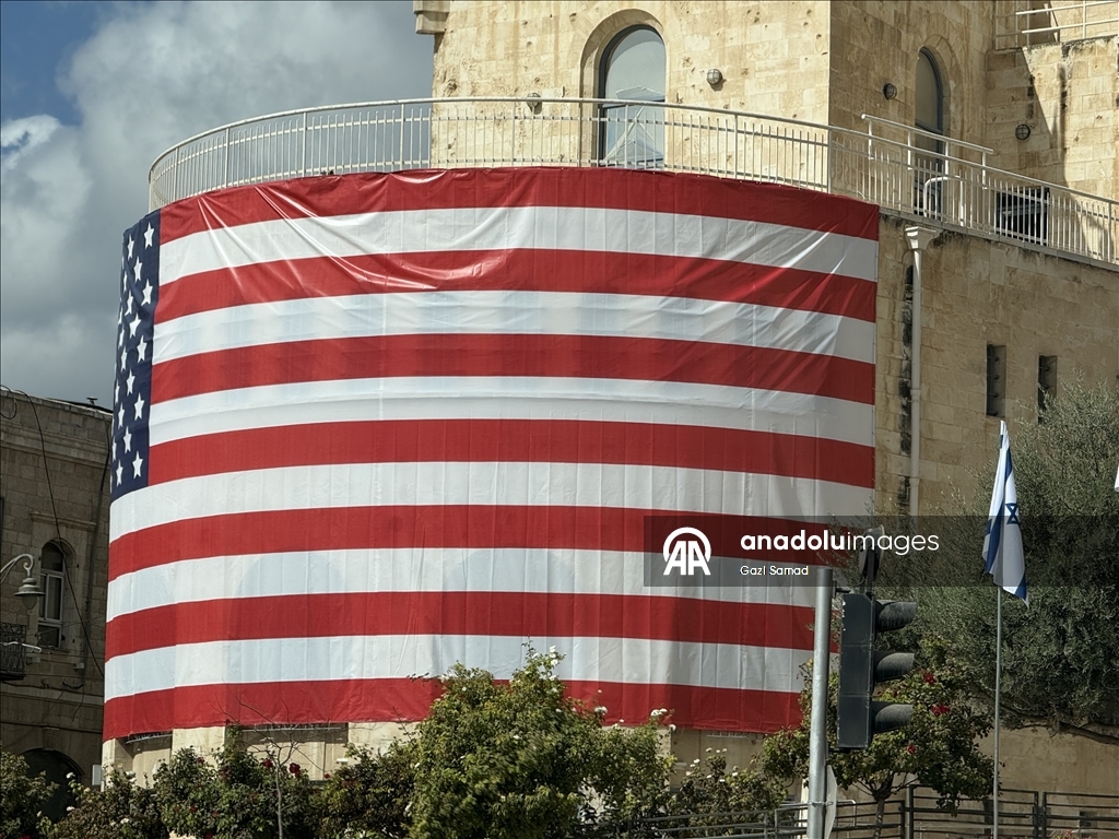 US flags raised in West Jerusalem following Gaza ceasefire