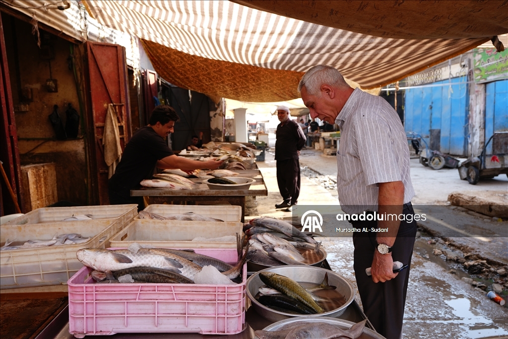 Basra'da balık pazarı