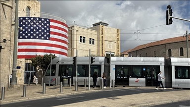 US flags raised in West Jerusalem following Gaza ceasefire