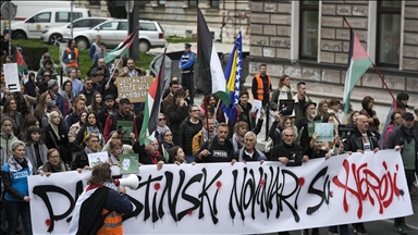 Bosna Hersek'te İsrail'in Gazze'de yaptığı soykırım protesto edildi