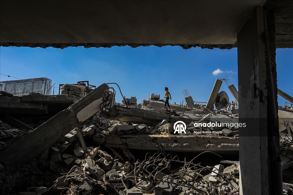 Ateşkesin ardından Han Yunus kentindeki yıkım görüntülendi