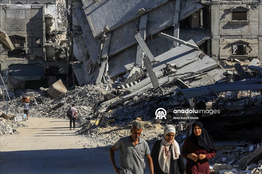 Ateşkesin ardından Han Yunus kentindeki yıkım görüntülendi