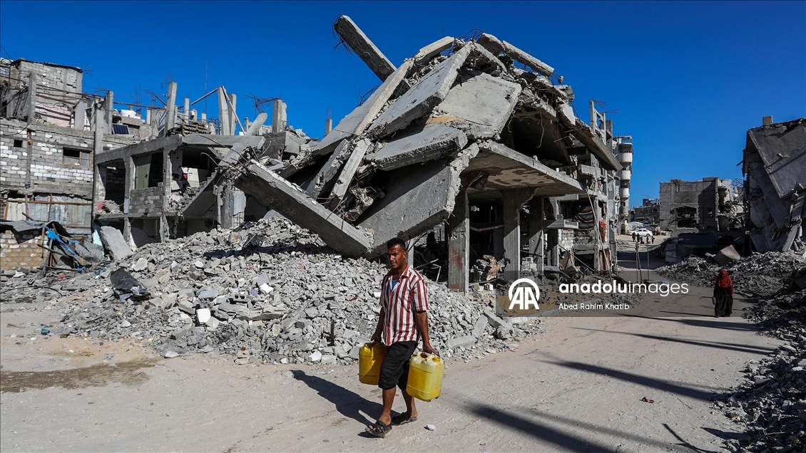 Ateşkesin ardından Han Yunus kentindeki yıkım görüntülendi