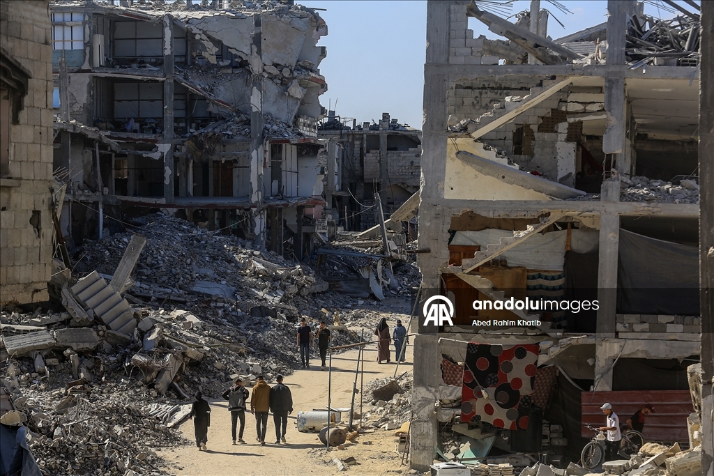 Ateşkesin ardından Han Yunus kentindeki yıkım görüntülendi