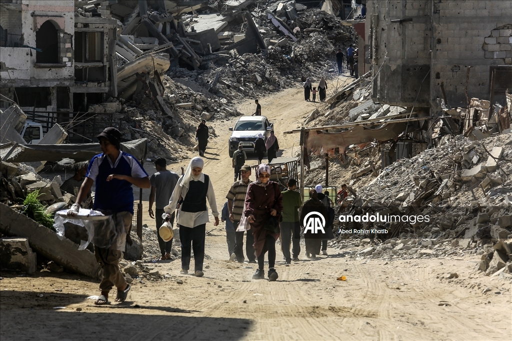 Ateşkesin ardından Han Yunus kentindeki yıkım görüntülendi