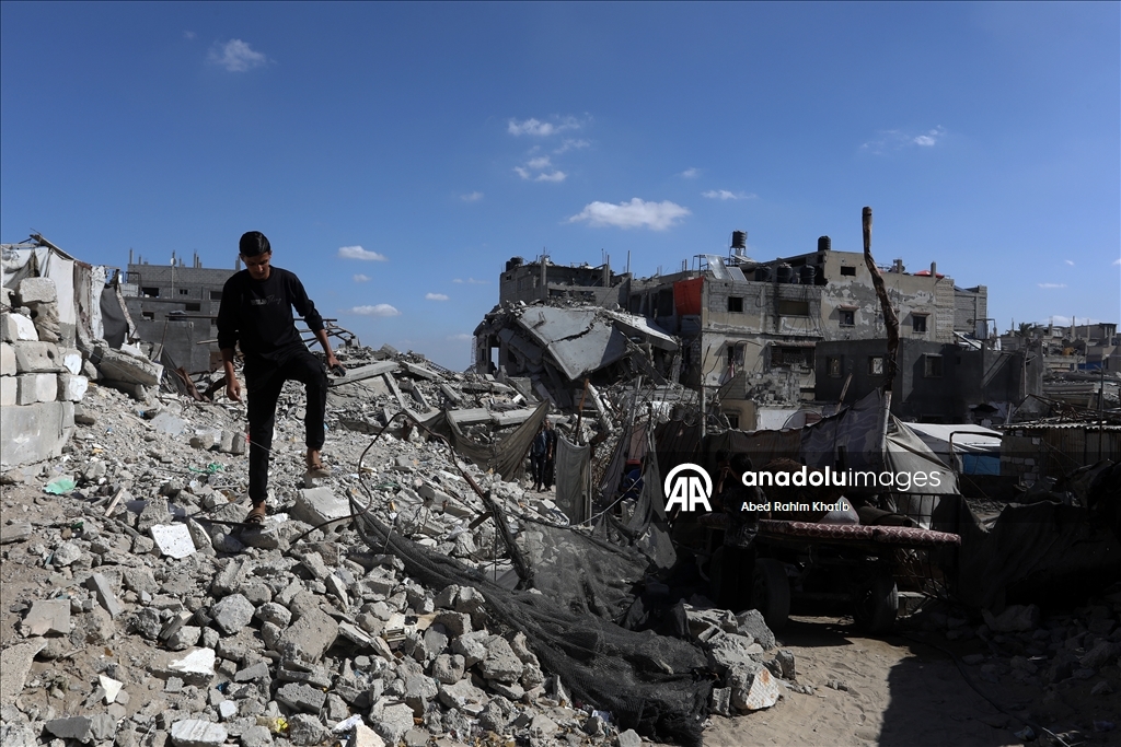 Ateşkesin ardından Han Yunus kentindeki yıkım görüntülendi
