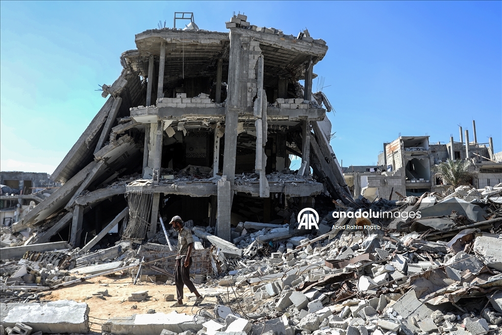 Ateşkesin ardından Han Yunus kentindeki yıkım görüntülendi