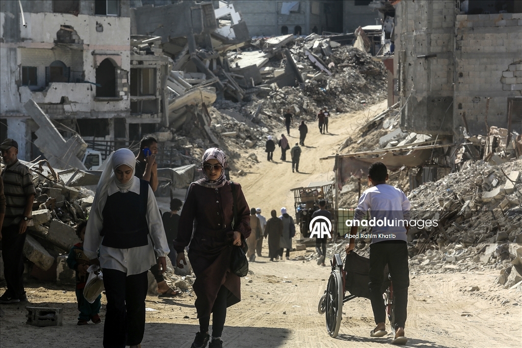 Ateşkesin ardından Han Yunus kentindeki yıkım görüntülendi