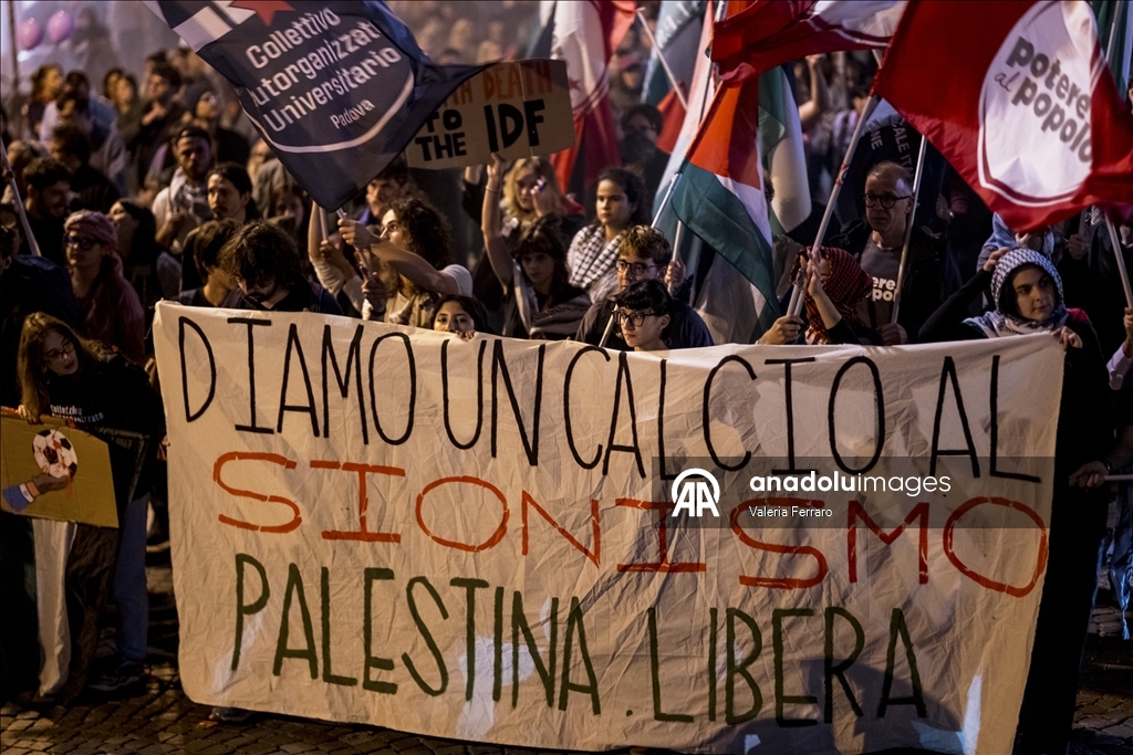 Thousands march in Udine to protest Israel ahead of World Cup Qualifier, several arrested