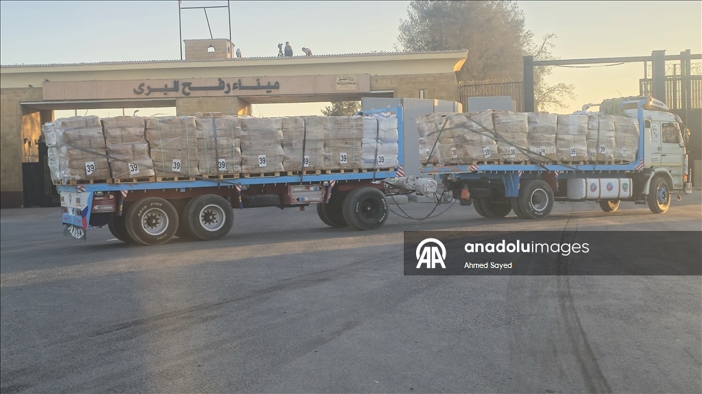 Aid trucks cross into buffer zone at Rafah crossing amid ongoing restrictions