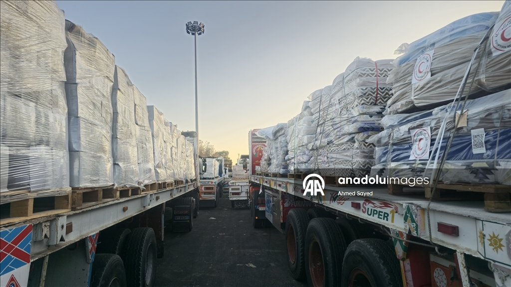 Aid trucks cross into buffer zone at Rafah crossing amid ongoing restrictions