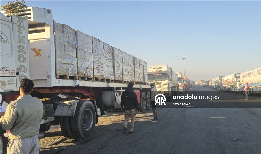 Aid trucks cross into buffer zone at Rafah crossing amid ongoing restrictions