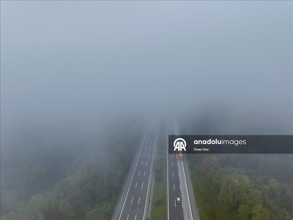 Fog settles over in Tukiye’s Duzce