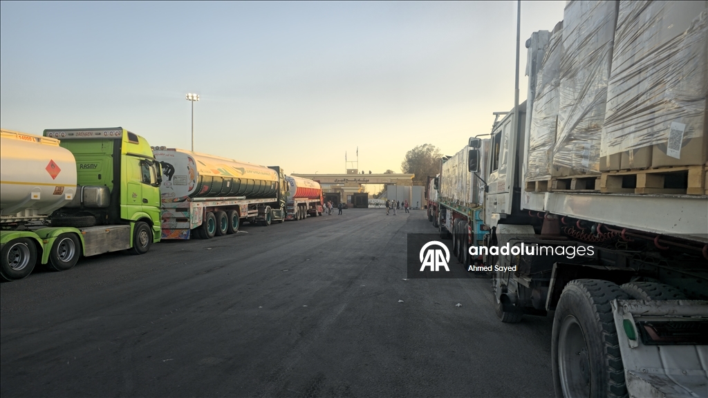 Aid trucks cross into buffer zone at Rafah crossing amid ongoing restrictions
