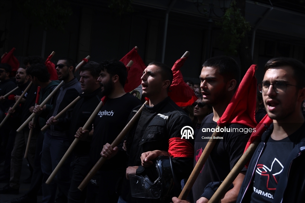 Акция протеста студентов в Греции